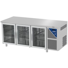 DALMEC - Tabe réfrigérée vitrée positive 0/+10°C - 350 L - 3 portes - Prof. 600 - 430 x 325