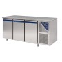 DALMEC - Table réfrigérée positive 0/+10°C - 460 L - 3 portes - Sans dosseret - Sans groupe logé