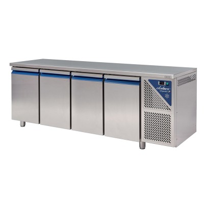 DALMEC - Table réfrigérée positive 0/+10°C - 630 L - 4 portes - Sans dosseret - Sans groupe logé
