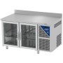 DALMEC - Table réfrigérée positive 0/+10°C - GN 1/1 - 300 L - 2 portes vitrées - Prof. 700 - Avec dosseret