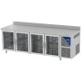 DALMEC - Table réfrigérée positive 0/+10°C - GN 1/1 - 630 L - 4 portes vitrées - Prof. 700 - Avec dosseret