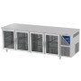 DALMEC - Table réfrigérée positive 0/+10°C - GN 1/1 - 630 L - 4 portes vitrées - Prof. 700 - Sans dosseret