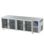 DALMEC - Table réfrigérée vitrée positive 0/+10°C - 470 L - 4 portes - Prof. 600 - 430 x 325 - Sans dessus