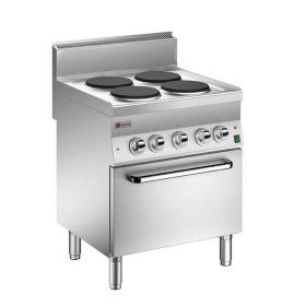 BARON - Fourneau - 4 plaques électriques sur four électrique - Chaleur statique - Gamme 650