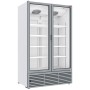 DIAMOND - Vitrine ventilée positive 1142 litres, 2 portes battantes BLANCHE