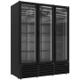 DIAMOND - Vitrine ventilée positive 1455 litres, 3 portes battantes NOIRE