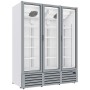 DIAMOND - Vitrine ventilée positive 1455 litres, 3 portes battantes BLANCHE