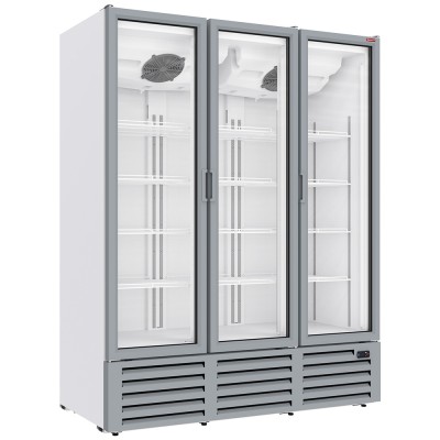DIAMOND - Vitrine ventilée positive 1455 litres, 3 portes battantes BLANCHE