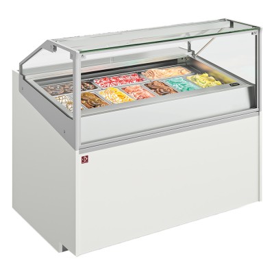 DIAMOND - Comptoir à crème glacée 10 bacs inox (360x165)