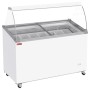 DIAMOND - Conservateur comptoir à glaces 381 L couvercles coulissants, vitres bombées, capacité 7 bacs