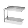SMEG - Table de sortie côté gauche avec dosseret inox et étagère basse L. 1200 mm