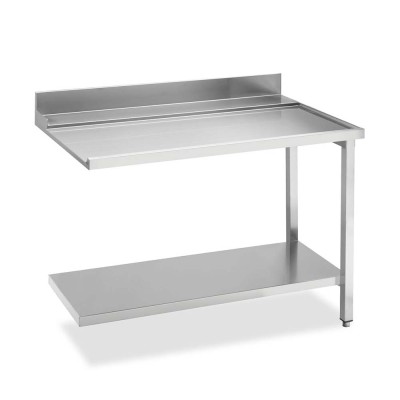 SMEG - Table de sortie côté droit avec dosseret inox et étagère basse L. 1200 mm