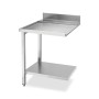 SMEG - Table de sortie côté gauche avec dosseret inox et étagère basse L. 700 mm