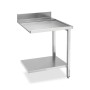 SMEG - Table de sortie côté droit avec dosseret inox et étagère basse L. 700 mm