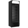 DIAMOND - Vitrine ventilée négative vitrée 496 litres - 6 niveaux fixes avec caisson lumineux - NOIRE