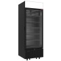 DIAMOND - Vitrine ventilée négative vitrée 646 litres - 5 niveaux fixes avec caisson lumineux - NOIRE