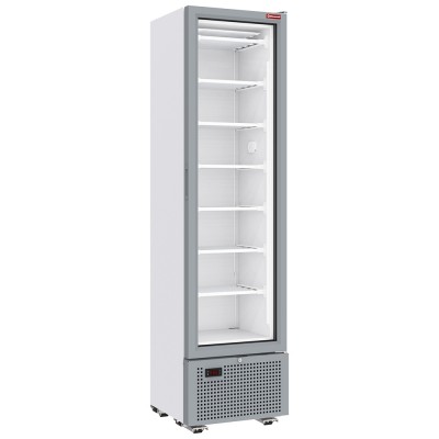 DIAMOND - Vitrine ventilée négative vitrée 221 litres - 7 niveaux fixes - BLANCHE