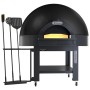DIAMOND - Four à pizzas statique à cupole, sole fixe, 9 pizzas (Ø 33) avec support sur roues - BLACK