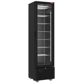 DIAMOND - Déclassé - Vitrine ventilée négative vitrée 221 litres - 7 niveaux fixes - NOIRE