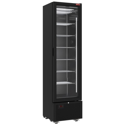DIAMOND - Déclassé - Vitrine ventilée négative vitrée 221 litres - 7 niveaux fixes - NOIRE
