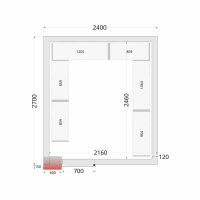 TEFCOLD - Kit rayonnage pour chambre froide CRNF2427