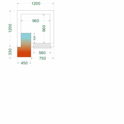 TEFCOLD - Chambre froide négative 1200 x 1200 x 2200 mm isolation 120 mm