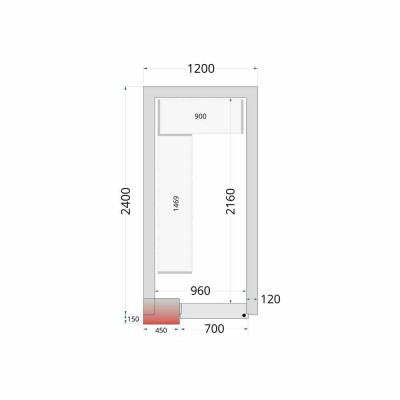 TEFCOLD - Chambre froide négative 1200 x 2400 x 2200 mm isolation 120 mm