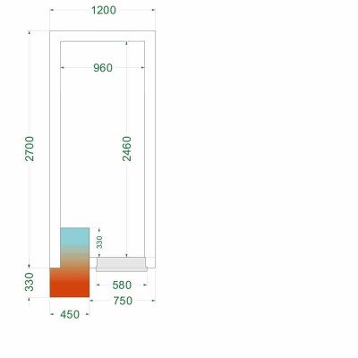 TEFCOLD - Chambre froide négative 1200 x 2700 x 2200 mm isolation 120 mm
