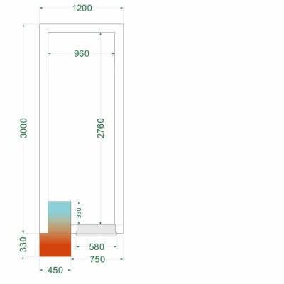 TEFCOLD - Chambre froide négative 1200 x 3000 x 2200 mm isolation 120 mm