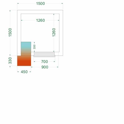 TEFCOLD - Chambre froide négative 1500 x 1500 x 2200 mm isolation 120 mm