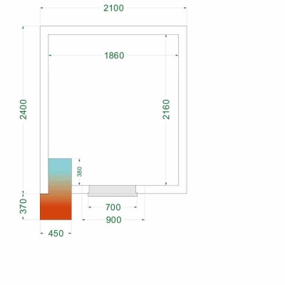 TEFCOLD - Chambre froide négative 2100 x 2400 x 2200 mm isolation 120 mm