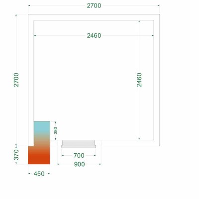 TEFCOLD - Chambre froide négative 2700 x 2700 x 2200 mm isolation 120 mm