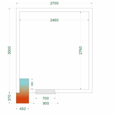 TEFCOLD - Chambre froide négative 2700 x 3000 x 2200 mm isolation 120 mm