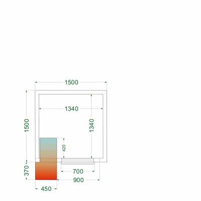 TEFCOLD - Chambre froide positive 1500 x 1500 x 2200 mm isolation 80 mm