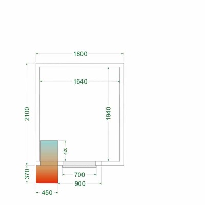 TEFCOLD - Chambre froide positive 1800 x 2100 x 2200 mm isolation 80 mm