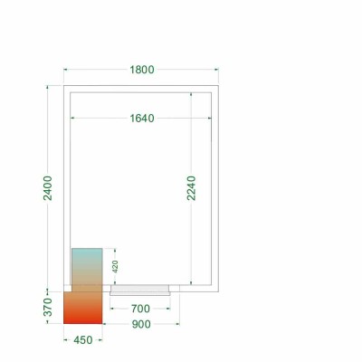 TEFCOLD - Chambre froide positive 1800 x 2400 x 2200 mm isolation 80 mm
