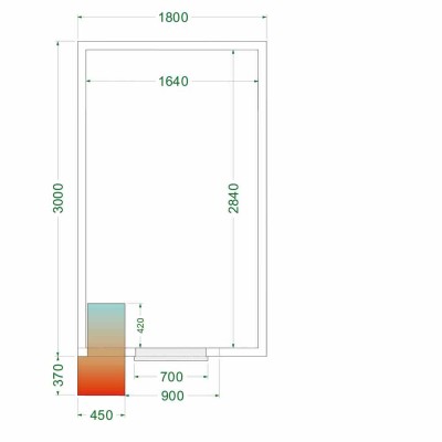 TEFCOLD - Chambre froide positive 1800 x 3000 x 2200 mm isolation 80 mm