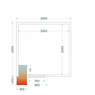 TEFCOLD - Chambre froide positive 2400 x 2400 x 2200 mm isolation 80 mm