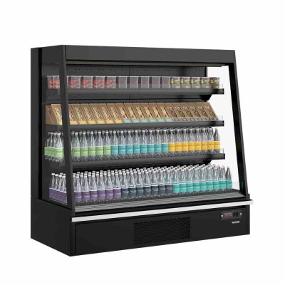 TEFCOLD - Vitrine réfrigérée pour supermarché noire basse sans porte 360 L