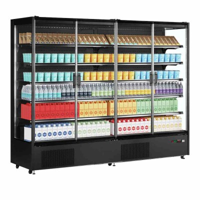 TEFCOLD - Vitrine murale noire 4 portes battantes 1529 L