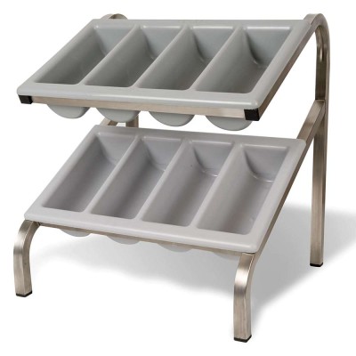 PUJADAS - Support de comptoir 2 niveaux GN 1/1 porte-couverts