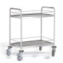 PUJADAS - Chariot de service 2 niveaux inox avec rampe 800 x 500 mm