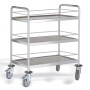 PUJADAS - Chariot de service inox 2 niveaux avec main courante 800 x 500 mm