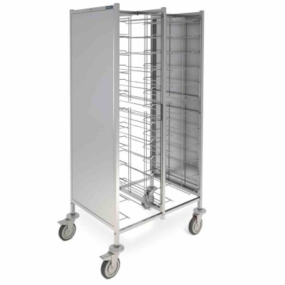 DISTFORM - Chariot à plateaux double fermé 970x650x1720 (12 + 12 paires de glissières)