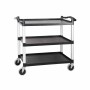 DISTFORM - Chariot de service aluminium et polypropylène 3 étagères 1000x495x920