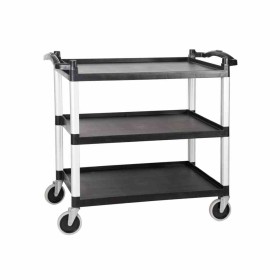DISTFORM - Chariot de service aluminium et polypropylène 3 étagères 1000x495x920