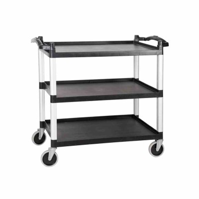 DISTFORM - Chariot de service aluminium et polypropylène 3 étagères 825x410x850