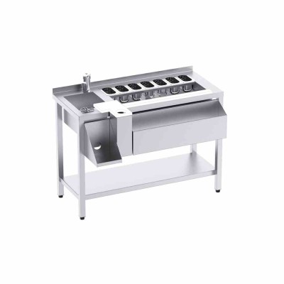 DISTFORM - Table de préparation de cocktail 1200 gauche avec étagère