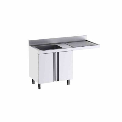 DISTFORM - Meuble à portes avec plonge L146541D 1400x600 espace pour lave-vaisselle