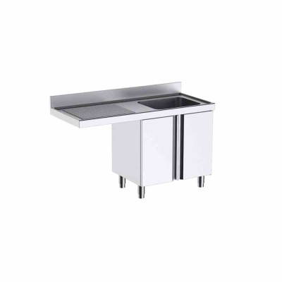 DISTFORM - Meuble à portes avec plonge L146541I 1400x600 espace pour lave-vaisselle